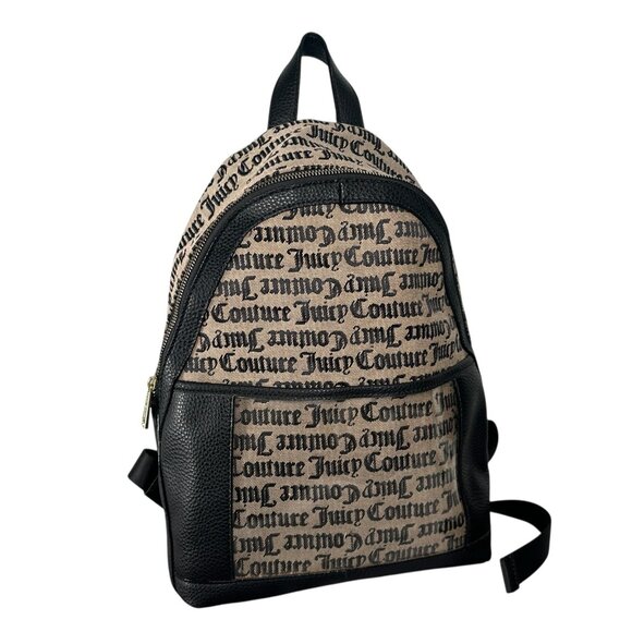 Juicy Couture Vintage Y2K Beige Black Backpack Cross my Heart NWT - Picture 1 of 13